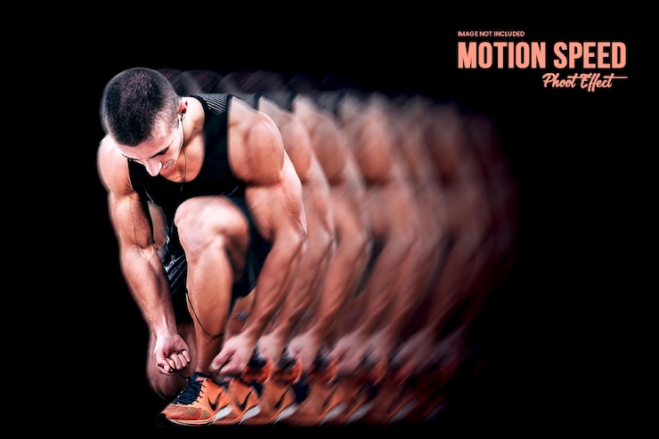 PSD modello di effetto foto con velocità di movimento