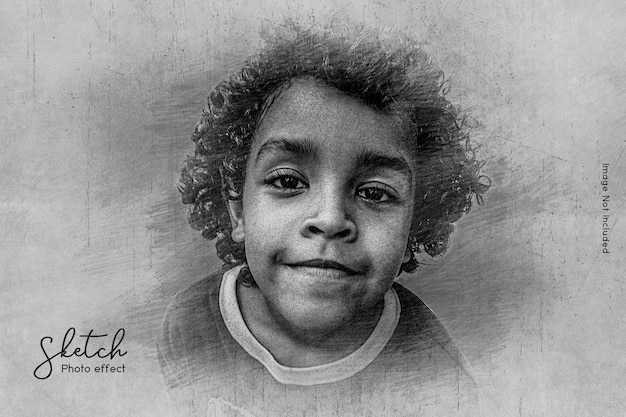 Modello di effetto foto schizzi a matita