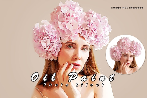 Modello di effetto fotografico di pittura a olio artistica
