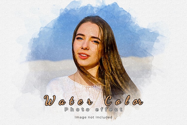 Modello di effetto fotografico di pittura a pennello misto di colore dell'acqua artistico
