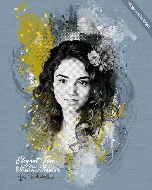 Modello di effetto fotografico Photoshop edibile per pittura realistica fatta a mano