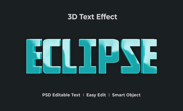 Modello di effetto stile testo 3D Eclipse