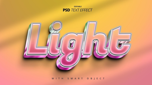Modello di effetto testo 3d con luce soffusa rosa