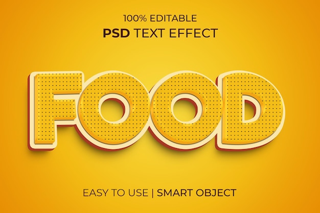 Modello di effetto testo 3d modificabile per alimenti