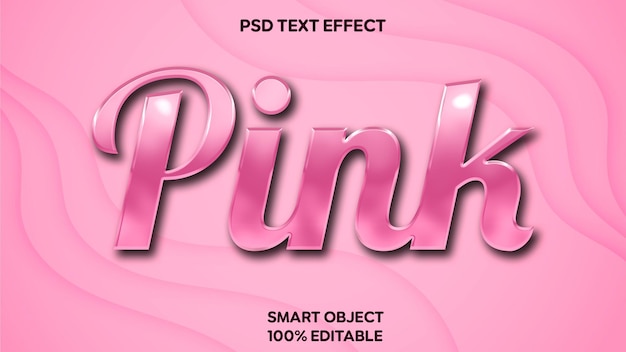 Modello di effetto testo 3D modificabile rosa
