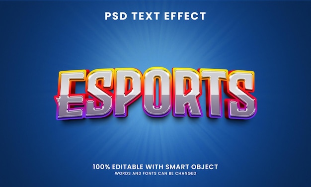 Modello di effetto testo in stile gioco 3d di Esports