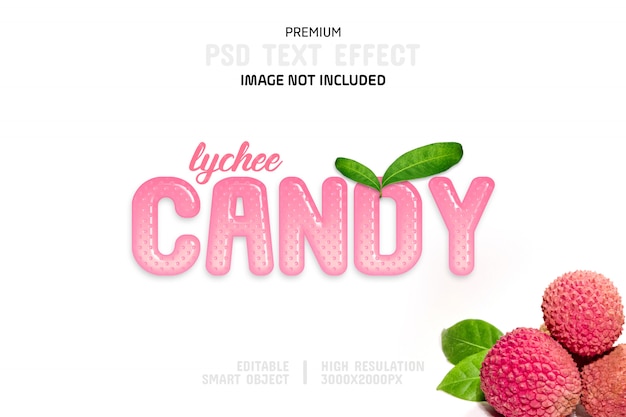 Modello di effetto testo modificabile Lychee Candy