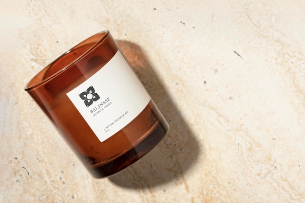 Modello di etichetta di candela psd prodotto aromatico per la casa spa