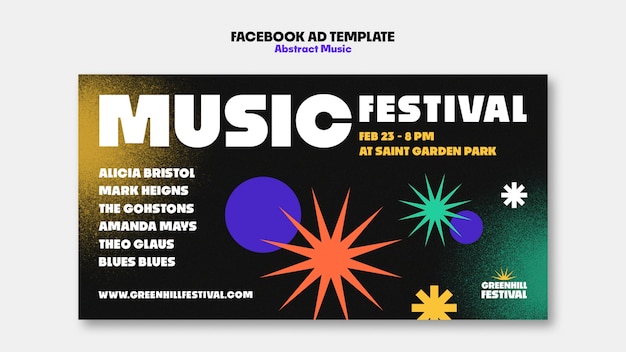 Modello di facebook dello spettacolo musicale