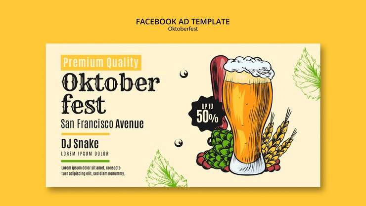 PSD modello di facebook per la celebrazione dell'oktoberfest