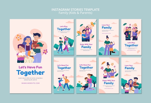 Modello di famiglia dal design piatto
