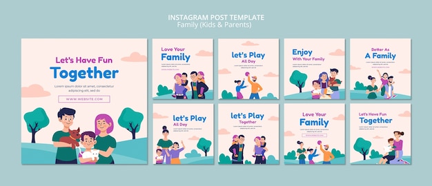 Modello di famiglia dal design piatto