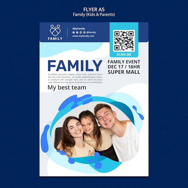 Modello di famiglia di disegni piatti