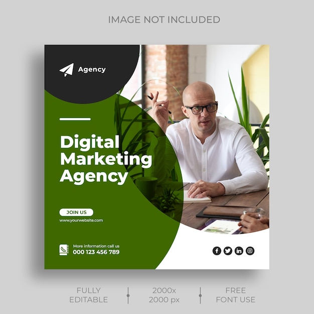 Modello di feed di post instagram di marketing digitale