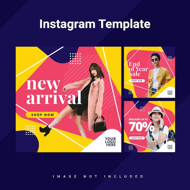 Modello di feed Instagram triangolo arrotondato Colorfull