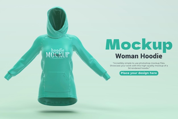 Modello di felpa femminile renderizzata in 3D