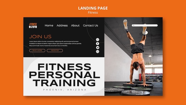 Modello di fitness design piatto
