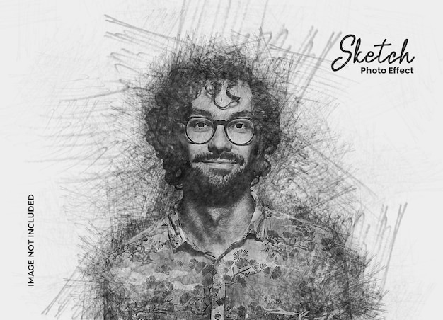 Modello di foto effetto disegno a mano