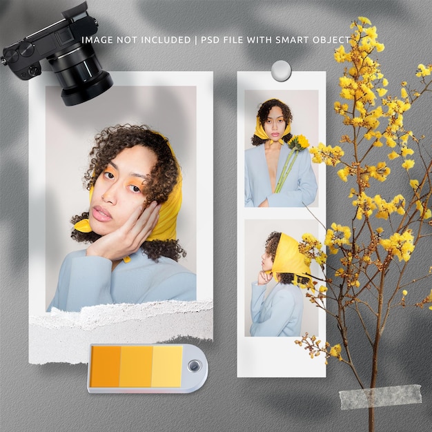 Modello di fotogramma di moodboard per social media PSD