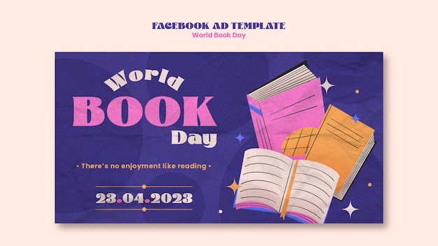 Modello di giornata mondiale del libro di design piatto