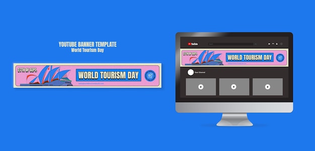 Modello di giornata mondiale del turismo di design piatto