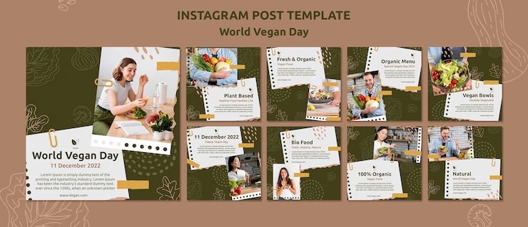 PSD modello di giornata mondiale vegana dal design piatto