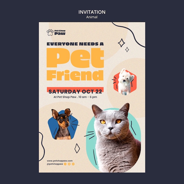 Modello di giorno animale design piatto