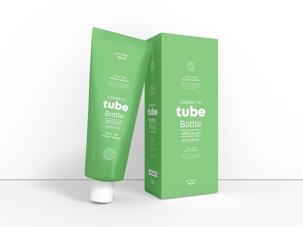 Modello di imballaggio di tubi cosmetici di plastica lucida