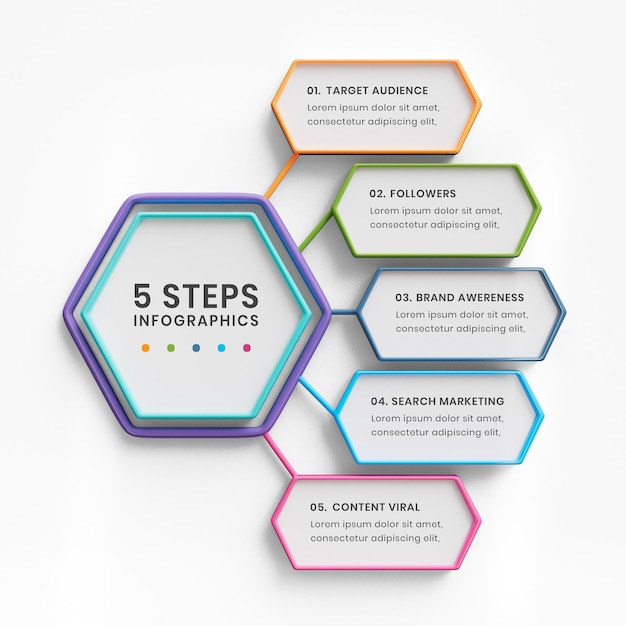 Modello di infografica aziendale 3d
