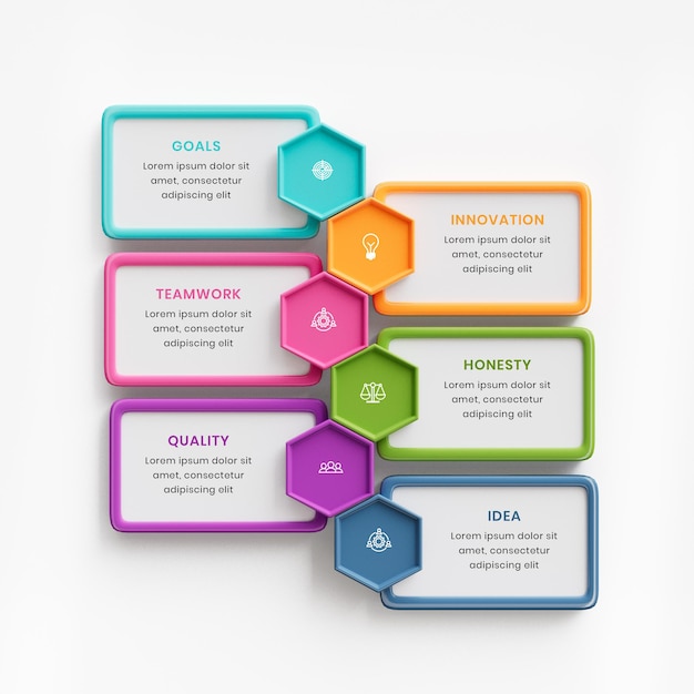 Modello di infografica aziendale 3d