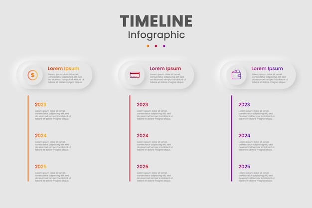 modello di infografica della linea temporale