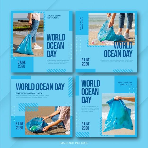 Modello di Instagram Post Bundle World Oceans Day