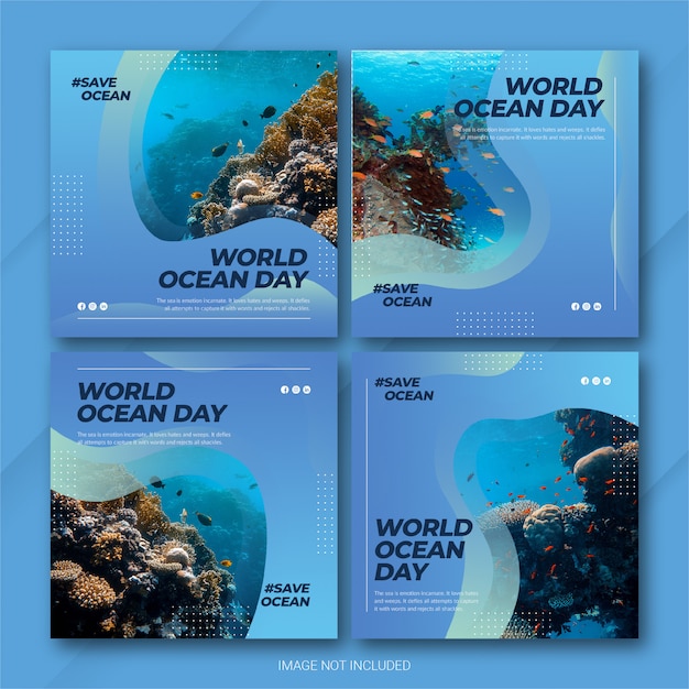 Modello di Instagram Post Bundle World Oceans Day