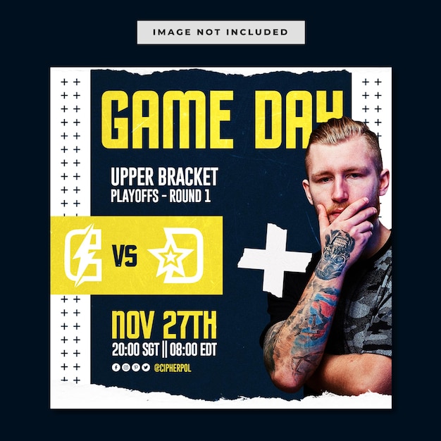 Modello di instagram social media torneo di Esports gameday