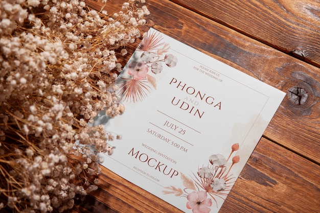 Modello di invito al matrimonio d'autunno