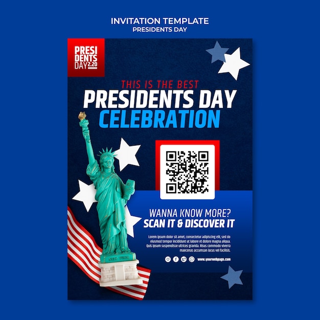 Modello di invito alla celebrazione del giorno del presidente