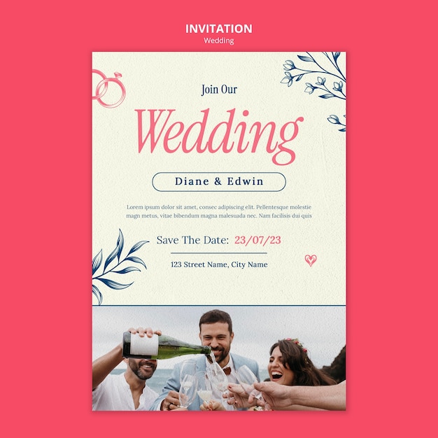 Modello di invito alla celebrazione del matrimonio
