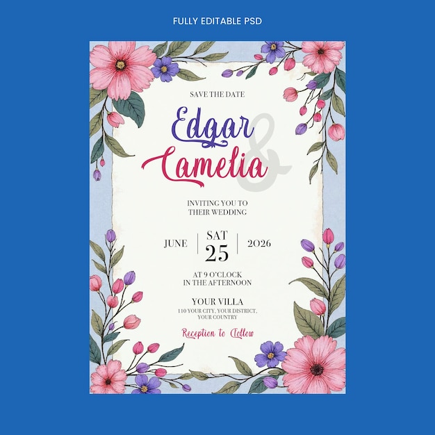 Modello di invito di fidanzamento per matrimonio Download amp Editabile