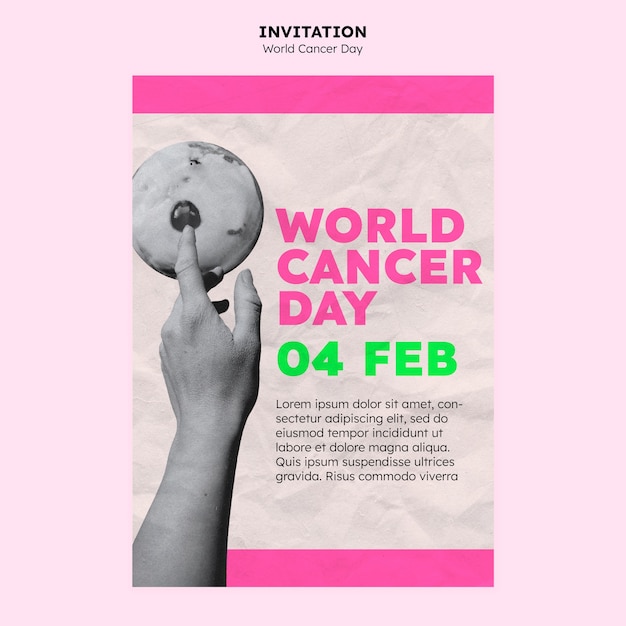 Modello di invito per la giornata mondiale del cancro