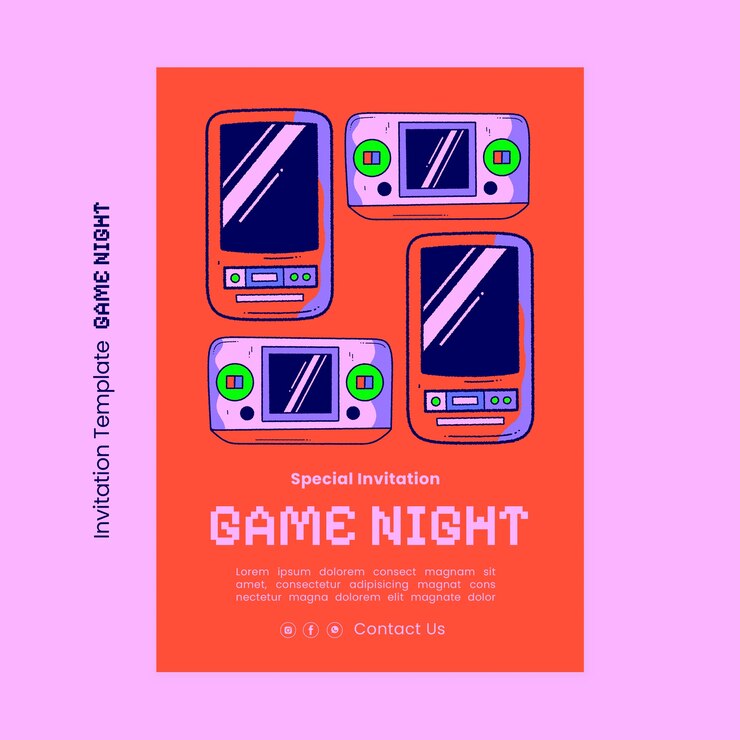 PSD modello di invito per la serata di gioco