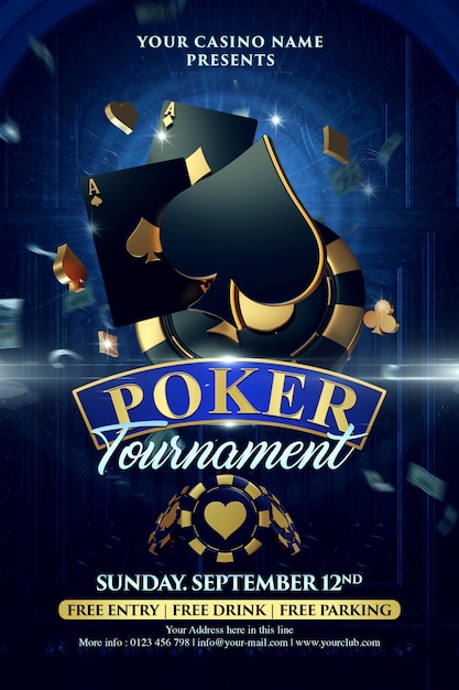 Modello di invito per post sui social media del torneo di poker