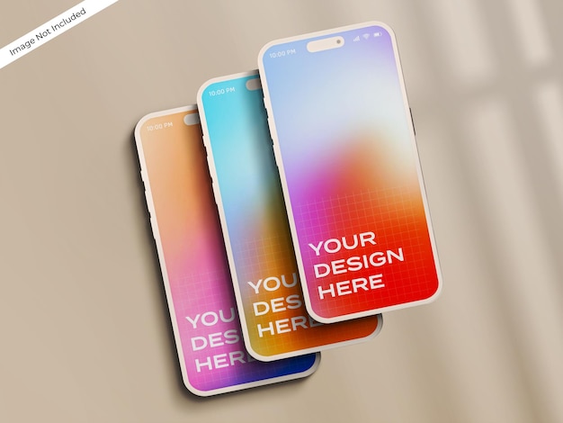 Modello di iPhone 14 pro max. Mockup di argilla per smartphone. Mockup di presentazione dell'app ui ux della scena per iPhone