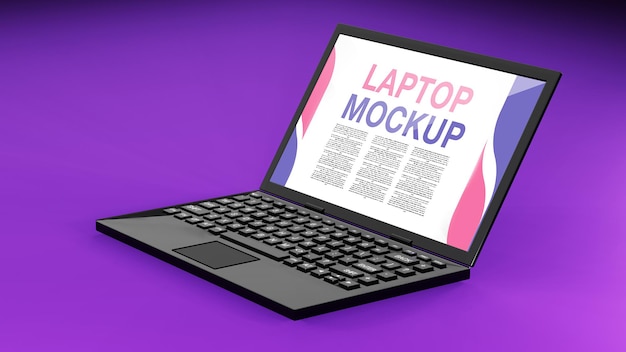 Modello di laptop con rendering 3D