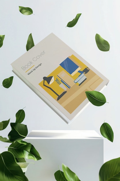 Modello di libro con elementi naturali