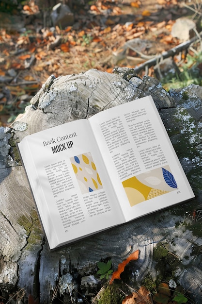 Modello di libro con elementi naturali