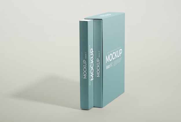 Modello di libro con scatola di cartone