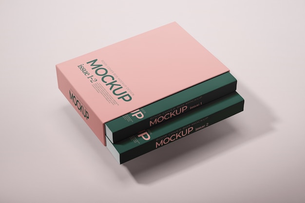 Modello di libro con scatola di cartone