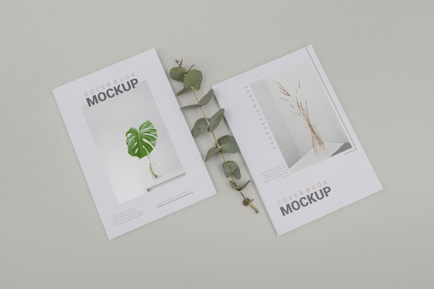Modello di libro con sovrapposizione di ombre
