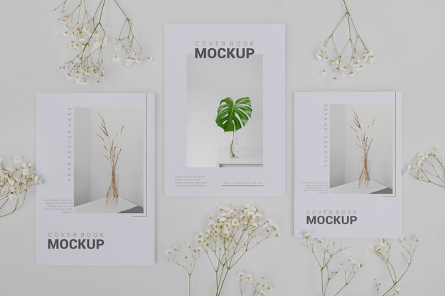 Modello di libro con sovrapposizione di ombre