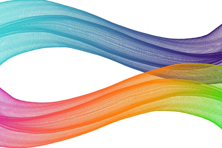 PSD modello di linee astratte arcobaleno psd